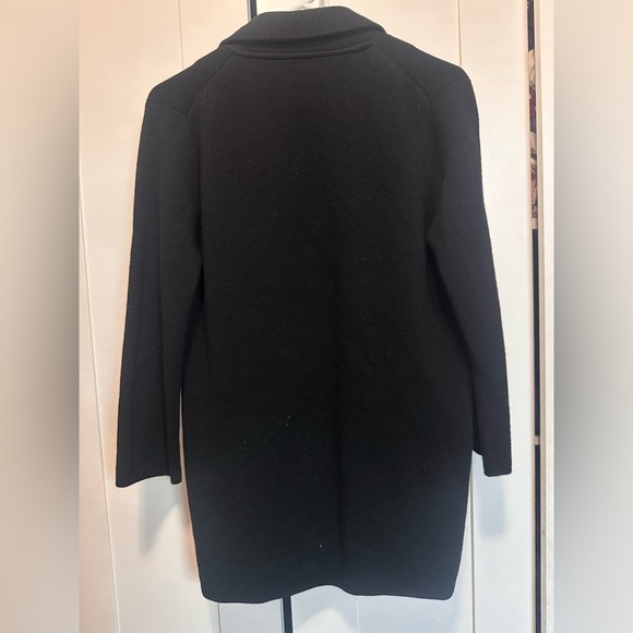 J. Crew Black Collared‎ Open Front Merino Wool Cardigan Sweater Blazer size XS - Picture 3 of 12